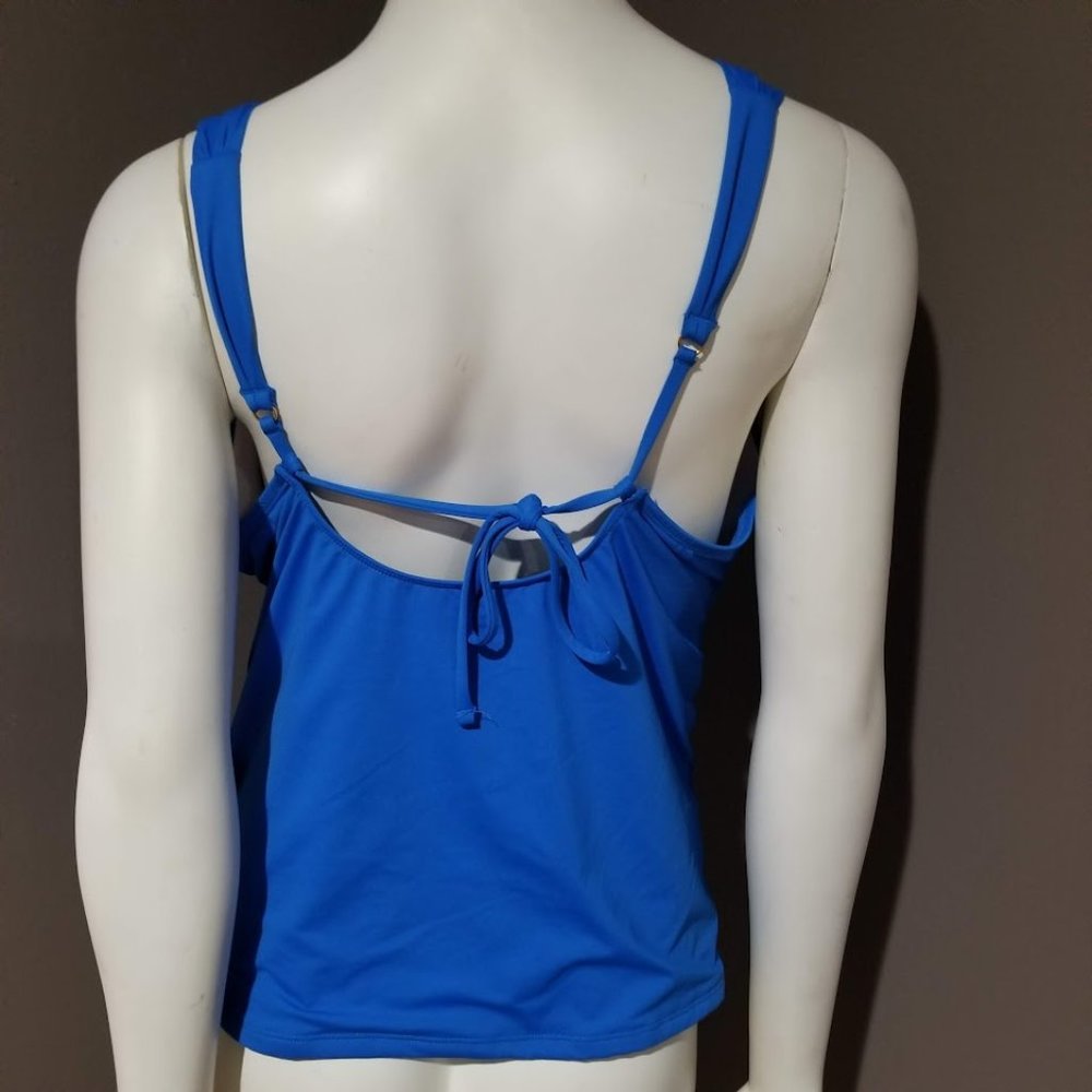 La Blanca Island Goddess Twist Tankini Top in Capri Blue - Picture 4 of 7